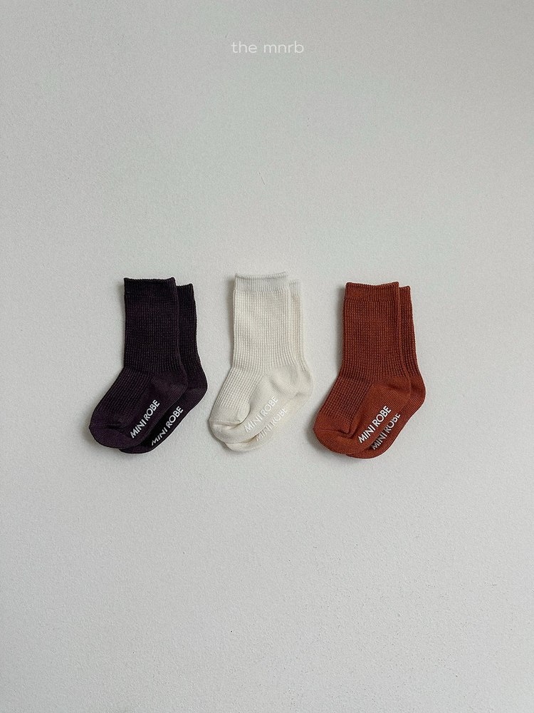ベーシックワッフルソックス3足セット 3